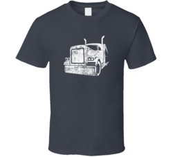 Trucker Silhouette Big Mac Truck Trucking Fan Driver Worn Look T Shirt Trucker Silhouette Big Mac Truck Trucking Fan Driver Worn Look T Shirt