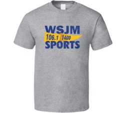 Wsjm 1061 1400 Sports Radio Michigan Logo T Shirt Wsjm 1061 1400 Sports Radio Michigan Logo T Shirt