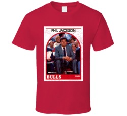 Phil Jackson Chicago Basketball Card Fan T Shirt