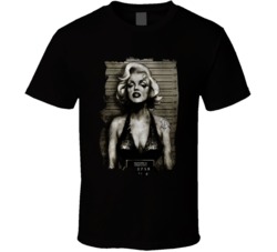 Marilyn Monroe Goth Tattoo Mugshot T Shirt