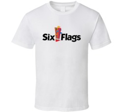 Six Flags Theme Amusement Park Logo T Shirt Six Flags Theme Amusement Park Logo T Shirt