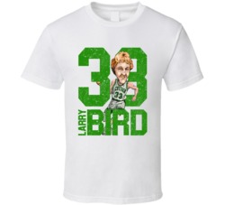Larry Bird Boston Basketball Caricature Retro Sports Fan T Shirt
