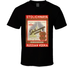 Stolichnaya Russian Vodka Label T Shirt Stolichnaya Russian Vodka Label T Shirt
