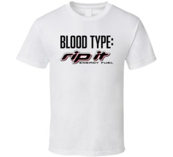 Rip It Energy Fuel Drink Logo Funny Blood Type Parody T Shirt