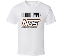 Nos Energy Drink Logo Funny Blood Type Parody T Shirt