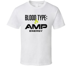 Amp Energy Drink Logo Funny Blood Type Parody T Shirt