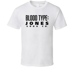 Jones Soda Pop Drink Logo Funny Blood Type Parody T Shirt Jones Soda Pop Drink Logo Funny Blood Type Parody T Shirt