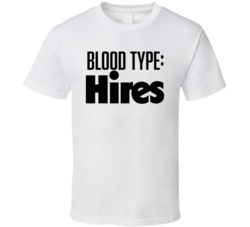 Hires Soda Pop Drink Logo Funny Blood Type Parody T Shirt Hires Soda Pop Drink Logo Funny Blood Type Parody T Shirt
