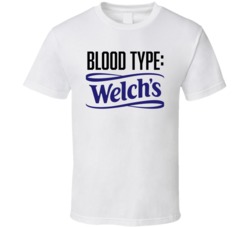Welch's Soda Pop Drink Logo Funny Blood Type Parody T Shirt Welch's Soda Pop Drink Logo Funny Blood Type Parody T Shirt
