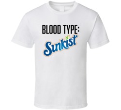 Sunkist Juice Soda Pop Drink Logo Funny Blood Type Parody T Shirt Sunkist Juice Soda Pop Drink Logo Funny Blood Type Parody T Shirt