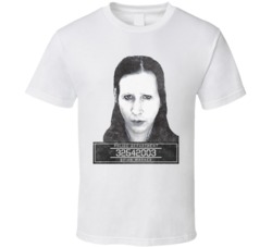 Brian Warner Marilyn Manson Celebrity Mugshot Police Department T Shir Brian Warner Marilyn Manson Celebrity Mugshot Police Department T Shir