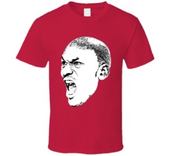 Michael Jordan Screaming Big Head Chicago Basketball Fan T Shirt