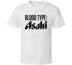 Asahi Beer Logo Funny Blood Type Parody T Shirt Asahi Beer Logo Funny Blood Type Parody T Shirt