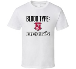 Becks Beer Logo Funny Blood Type Parody T Shirt Becks Beer Logo Funny Blood Type Parody T Shirt