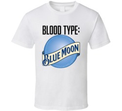 Blue Moon Beer Logo Funny Blood Type Parody T Shirt Blue Moon Beer Logo Funny Blood Type Parody T Shirt