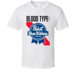 Pabst Blue Ribbon Beer Logo Funny Blood Type Parody T Shirt Pabst Blue Ribbon Beer Logo Funny Blood Type Parody T Shirt