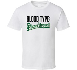 Pilsner Urquell Beer Logo Funny Blood Type Parody T Shirt Pilsner Urquell Beer Logo Funny Blood Type Parody T Shirt