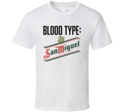 San Miguel Beer Logo Funny Blood Type Parody T Shirt San Miguel Beer Logo Funny Blood Type Parody T Shirt