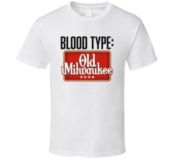 Old Milwaukee Beer Logo Funny Blood Type Parody T Shirt