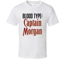 Captain Morgan Alcohol Logo Funny Blood Type Parody T Shirt Captain Morgan Alcohol Logo Funny Blood Type Parody T Shirt