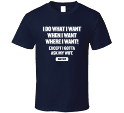 I Do What I Want When I Want Except I Gotta Ask My Wife Funny T Shirt