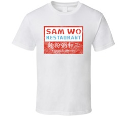 Sam Wo San Francisco Chinese Eatery Logo Foodie Fan Worn Look T Shirt