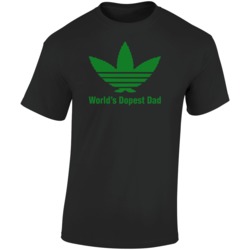 World's Dopest Dad Marijuana Leaf Logo Mashup Father's Day T