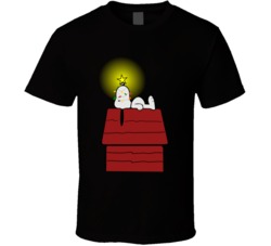 Snoopy Lying On The Red House Charly Brown Christmas T Shirt