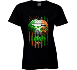 St Patricks Day Clover Leaf Irish Girl Dripping Lips Ladies T Shirt St Patricks Day Clover Leaf Irish Girl Dripping Lips Ladies T Shirt