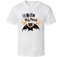Vampire Halloween T Shirt Funny Bite My Neck T Shirt Great Gift Fot Ha