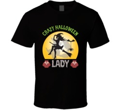 Crazy Halloween Lady T Shirt
