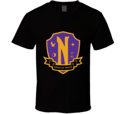 Nevermore Academy University Tee Wednesday Addams Logo T Shirt