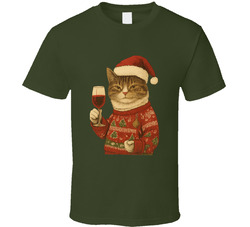 Meowy Christmas Cat Shirt, Cute Holiday Tee For Cat Moms, Funny Xmas Gift For Cat Lovers T Shirt