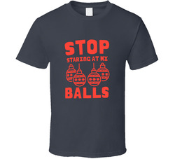 Stop Staring At My Balls Christmas Shirt, Inappropriate Holiday Party Tee, Adult Humor Xmas Gift T Shirt