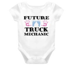 Truck Mechanic Future Occupation Baby Onesie