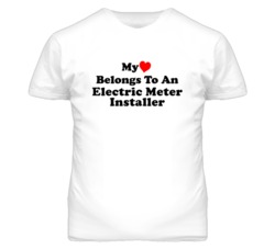 My Heart Belongs To An Electric Meter Installer Funny T Shirt