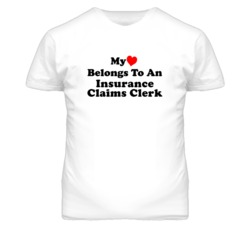 My Heart Belongs To An Insurance Claims Clerk Funny T Shirt