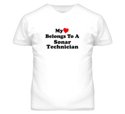 My Heart Belongs To A Sonar Technician Funny T Shirt