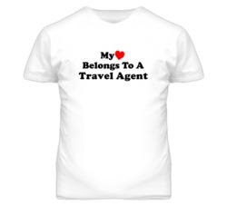 My Heart Belongs To A Travel Agent Funny T Shirt