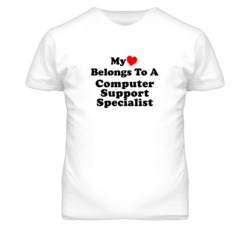 My Heart Belongs To A Computer Support Specialist Funny T Shirt