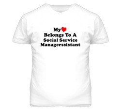 My Heart Belongs To A Social Service Managerssistant Funny T Shirt
