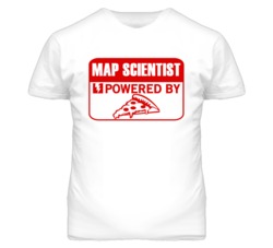 Map Scientist Powered By Pizza Occupation T Shirt