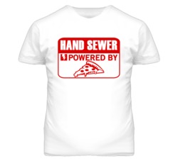 Hand Sewer Powered By Pizza Occupation T Shirt