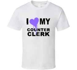 Counter Clerk I Heart My Occupation T Shirts