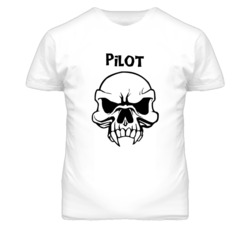 Pilot  Skull Design Mens T Shirt