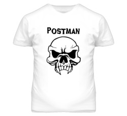 Postman Skull Design Mens T Shirt