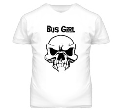 Bus Girl Skull Design Mens T Shirt