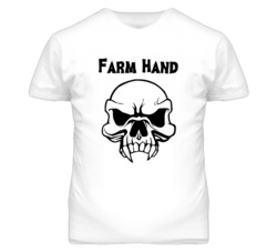 Farm Hand Skull Design Mens T Shirt