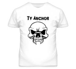 Tv Anchor Skull Design Mens T Shirt