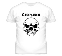 Caretaker Skull Design Mens T Shirt